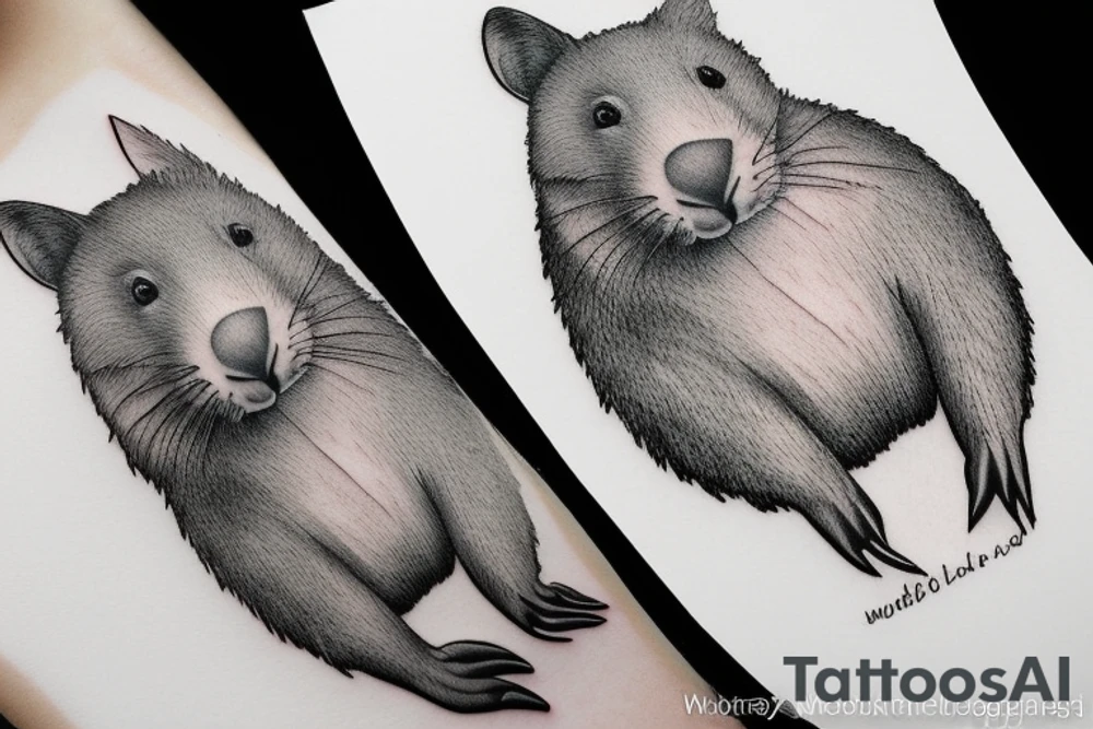Realistic wombat tattoo idea