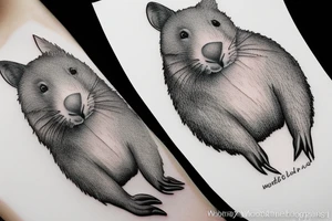 Realistic wombat tattoo idea