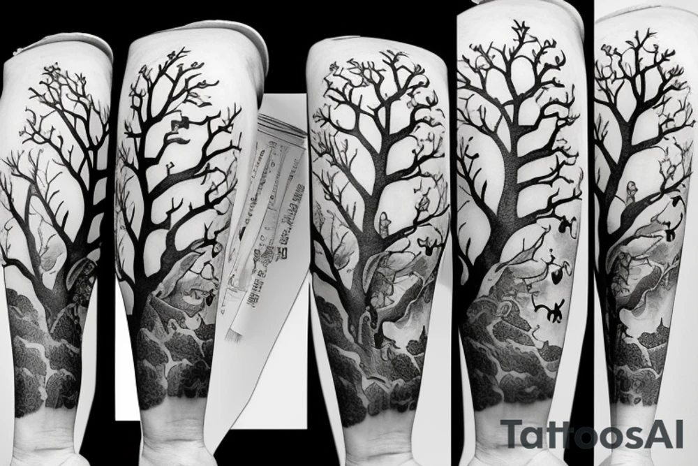 Oak tree with all of the seasons included tattoo idea