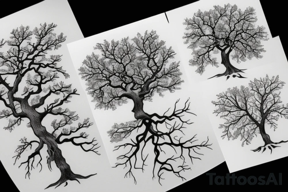 Oak tree with all of the seasons included tattoo idea