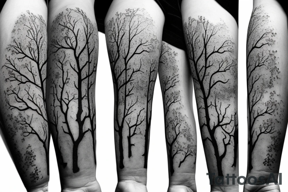 Oak tree with all of the seasons included tattoo idea