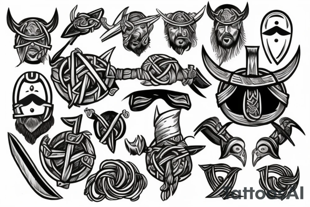 Shoulder Viking tattoo of Odin with missing eye tattoo idea