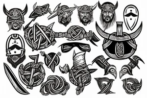 Shoulder Viking tattoo of Odin with missing eye tattoo idea