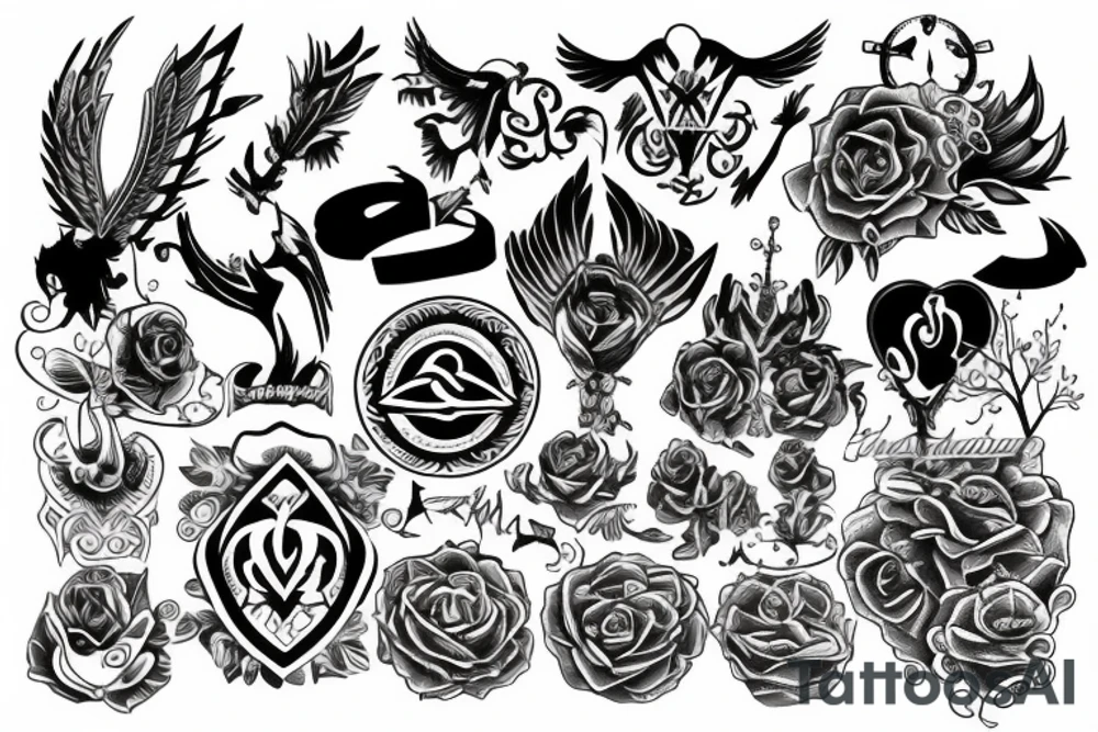 Blessed with symbols tattoo idea