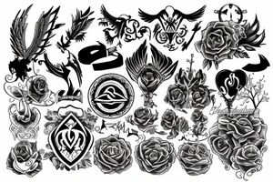 Blessed with symbols tattoo idea
