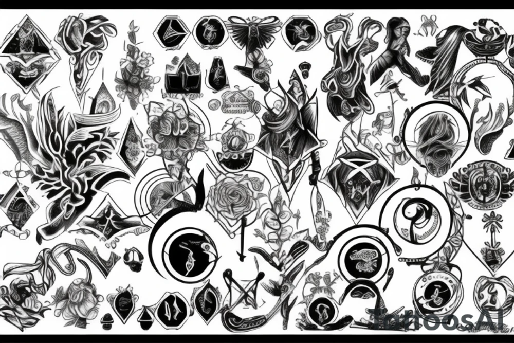 Blessed with symbols tattoo idea