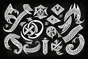 Battle imagery nordic rune inspired tattoo idea