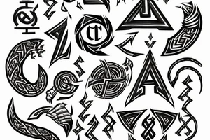 Battle imagery nordic rune inspired tattoo idea
