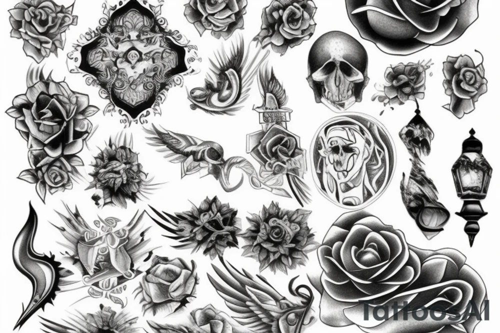 Blessed with symbols tattoo idea