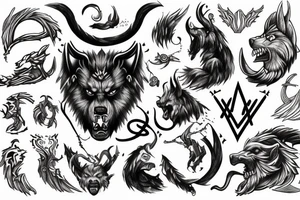 fenrir imagery nordic rune inspired tattoo idea