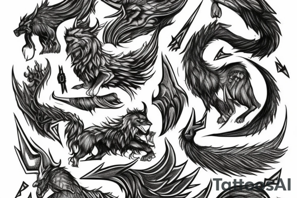 fenrir imagery nordic rune inspired tattoo idea
