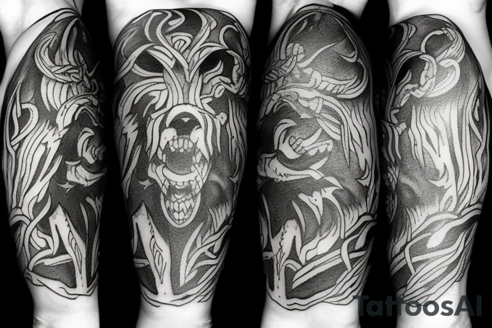 fenrir nordic style tattoo idea