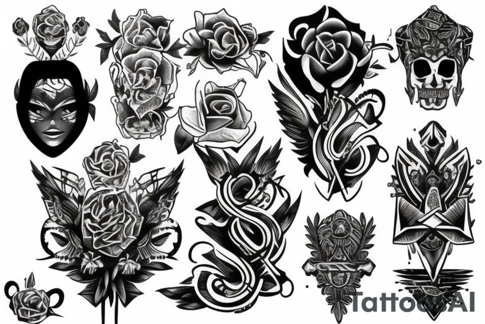 Blessed with symbols tattoo idea