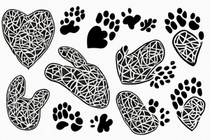 Cat paw with a heart tattoo idea