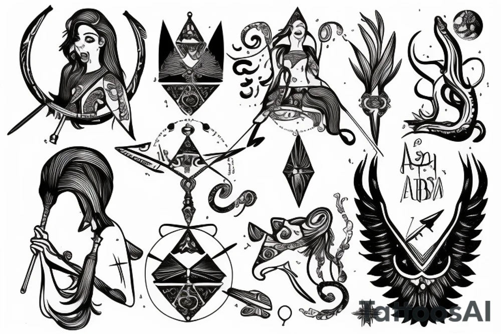 sagittarius, libra tattoo idea