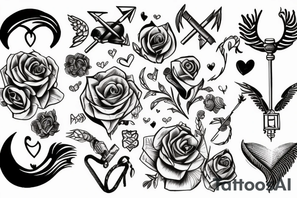 sagittarius, libra, broken love tattoo idea