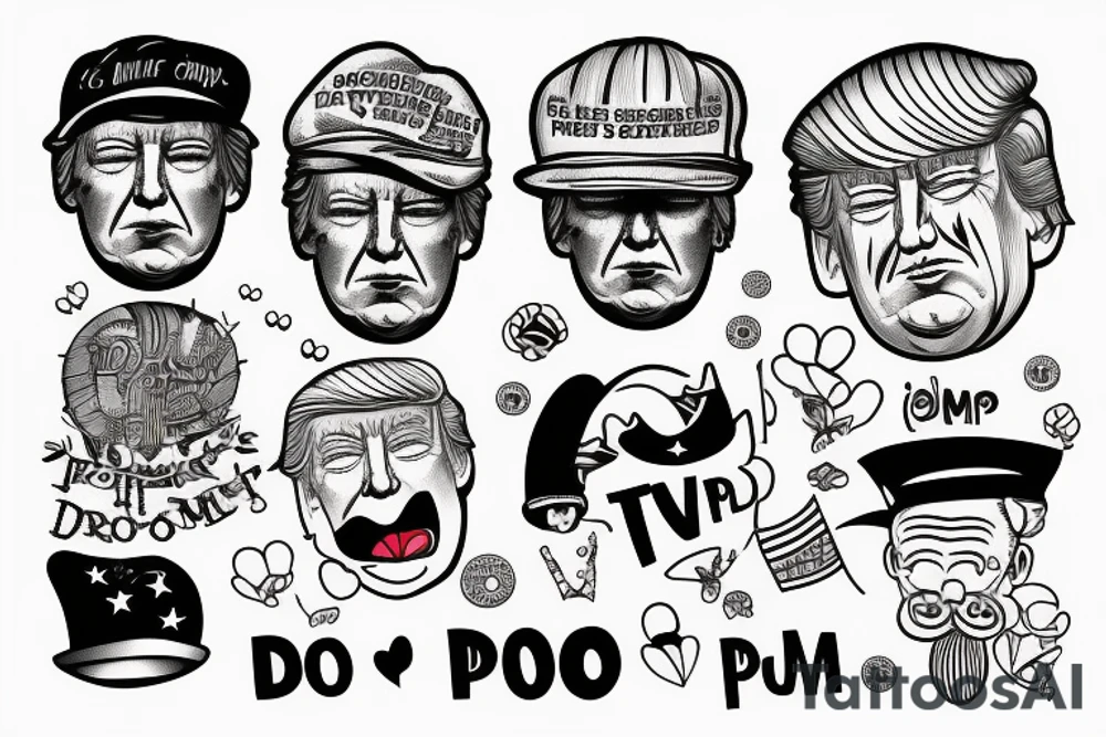 donald trump with poo hat tattoo idea