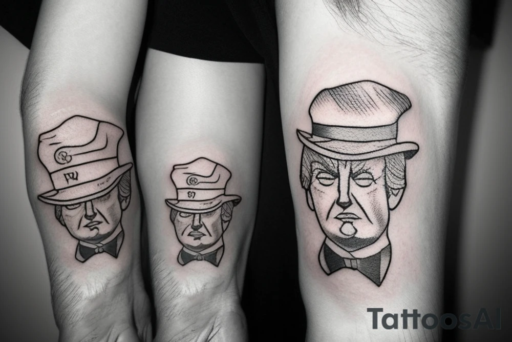 donald trump with poo hat tattoo idea