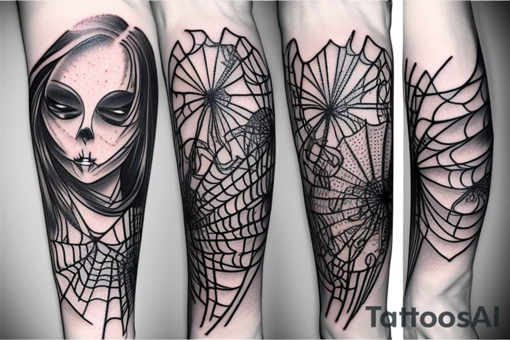 spider lily and memento mori symbolic tattoo idea