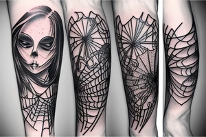 spider lily and memento mori symbolic tattoo idea