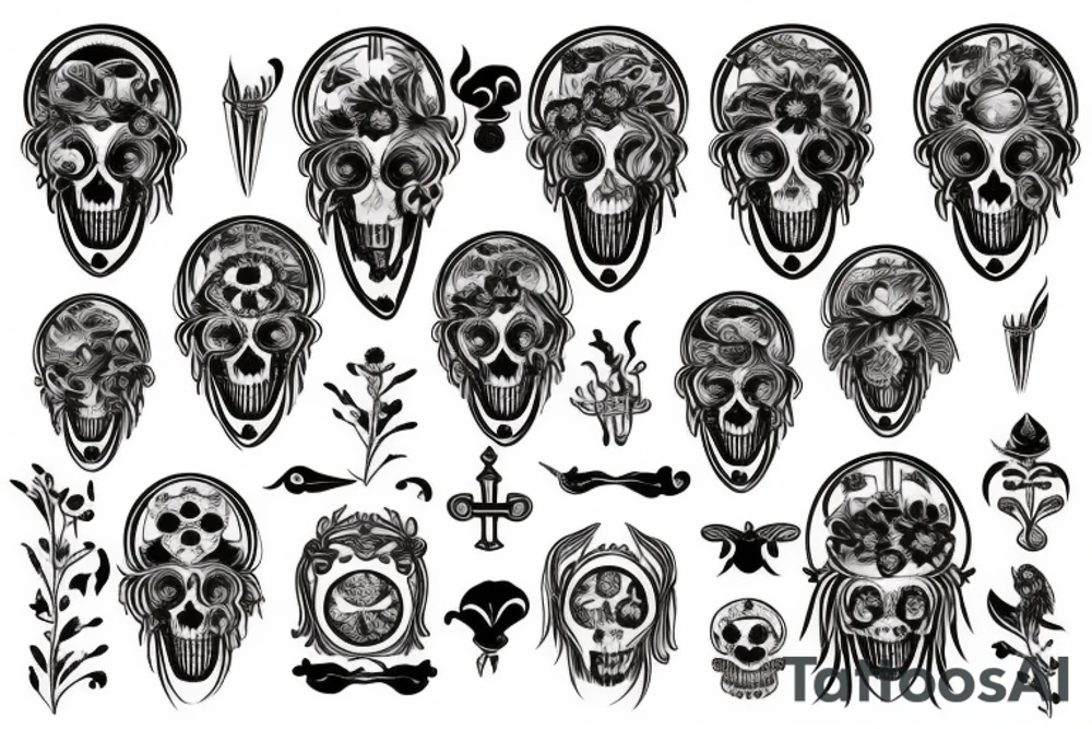 Lycoris radiata and memento mori symbolic tattoo idea