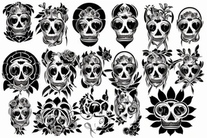 Lycoris radiata and memento mori symbolic tattoo idea