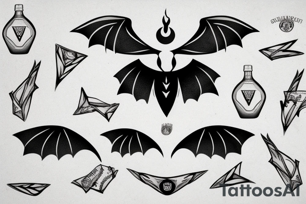Bacardi bat with a semi-colon tattoo idea