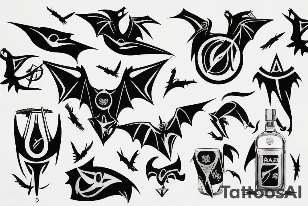 Bacardi bat tattoo idea