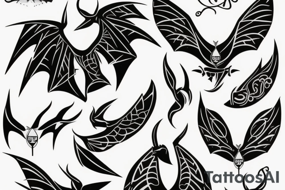 Bacardi bat tattoo idea