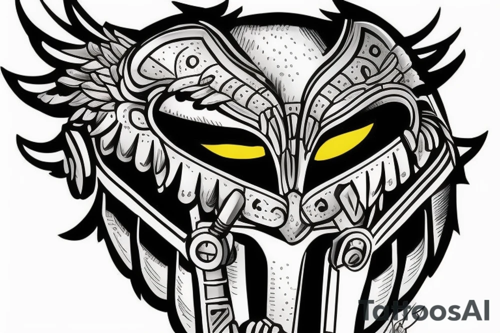 Griffin under a spartan helmet tattoo idea