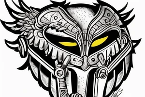 Griffin under a spartan helmet tattoo idea