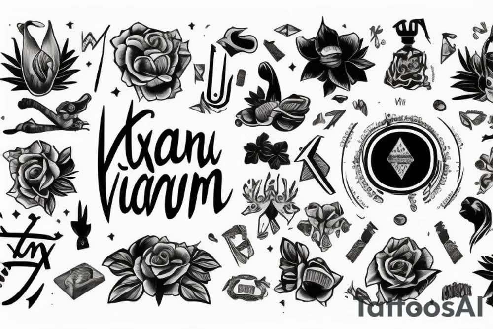 El texto "iram qui vincit, hostes superat maximum" en una circunferencia tattoo idea