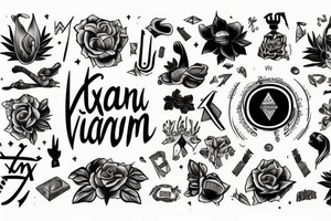 El texto "iram qui vincit, hostes superat maximum" en una circunferencia tattoo idea