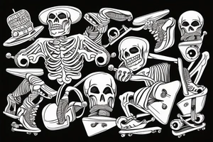 Skeleton on skateboard tattoo idea