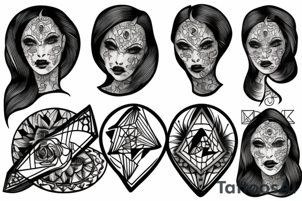 Neorealism Illuminati woman tattoo tattoo idea