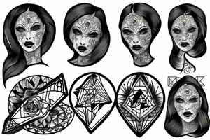 Neorealism Illuminati woman tattoo tattoo idea