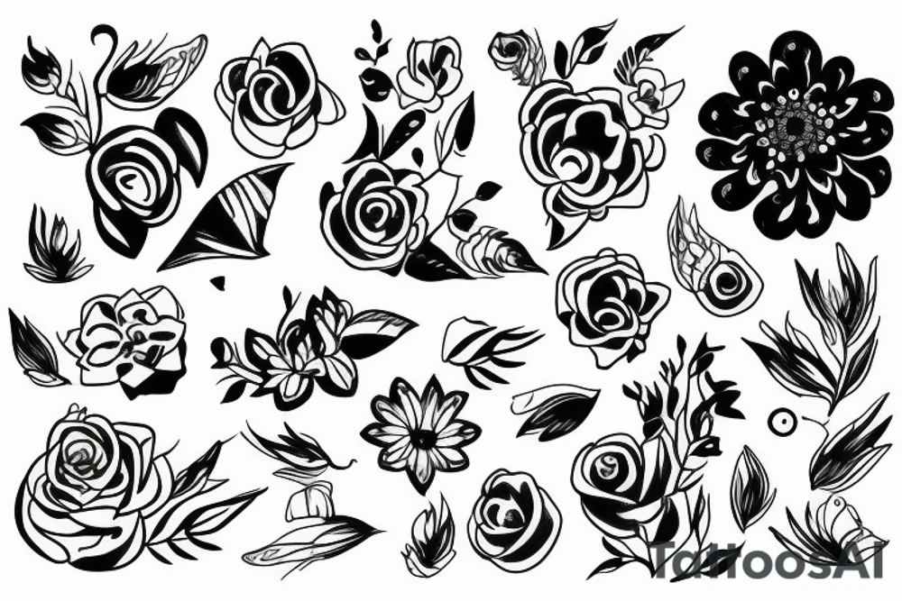 energy floral animal tattoo idea