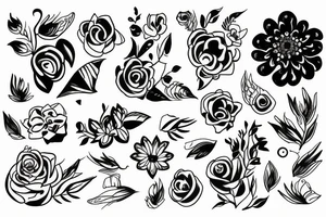 energy floral animal tattoo idea