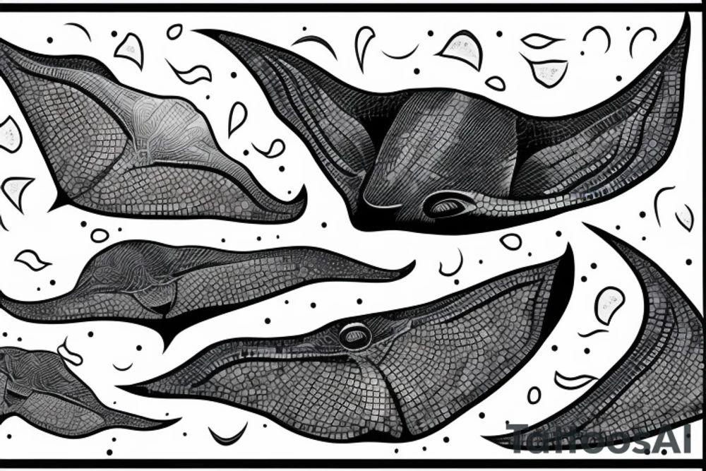 manta ray, mosaic tattoo idea