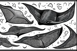 manta ray, mosaic tattoo idea