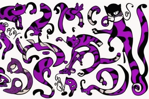 Purple Tiger playing the piano tattoo idea
