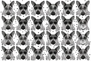 Black schnauzer mandala neurons tattoo idea
