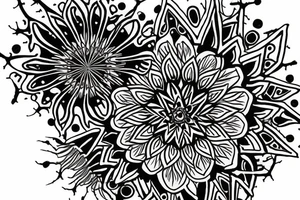 Black schnauzer mandala neurons tattoo idea