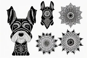 Black schnauzer mandala tattoo idea