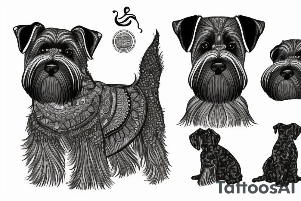 Black schnauzer mandala tattoo idea
