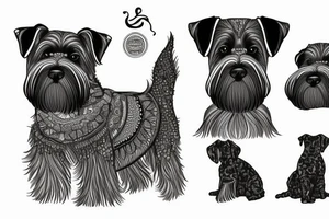 Black schnauzer mandala tattoo idea