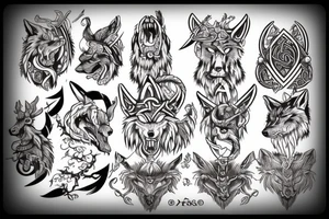 Viking wolf rune tattoo idea