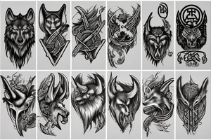 Viking wolf rune tattoo idea