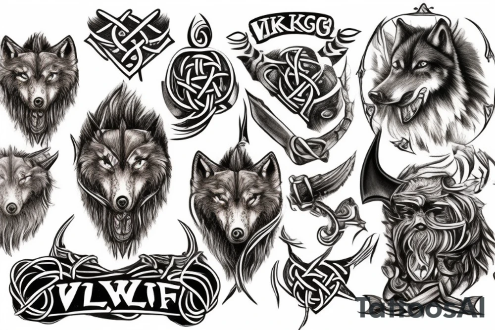 Viking wolf rune tattoo idea