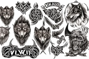Viking wolf rune tattoo idea